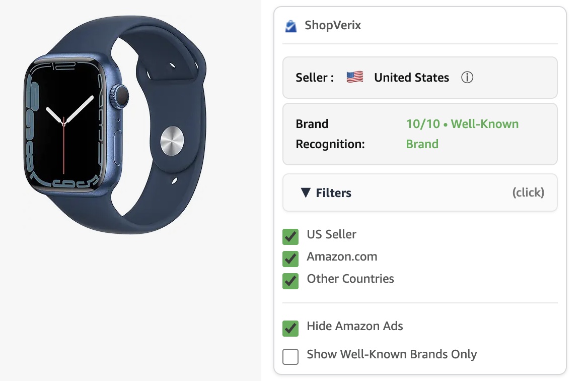 ShopVerix AI brand recognition score showing 10/10 well-known brand rating